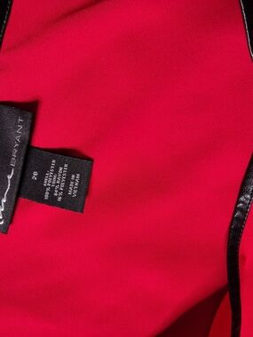 Bright Red Women's Lane Bryant Blouse with Black Trim